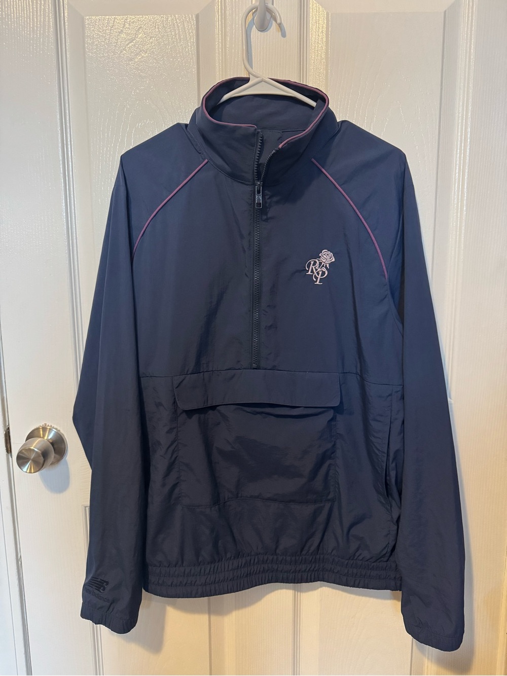 New Balance x Rich Paul Navy Pullover Windbreaker Jacket with Trim